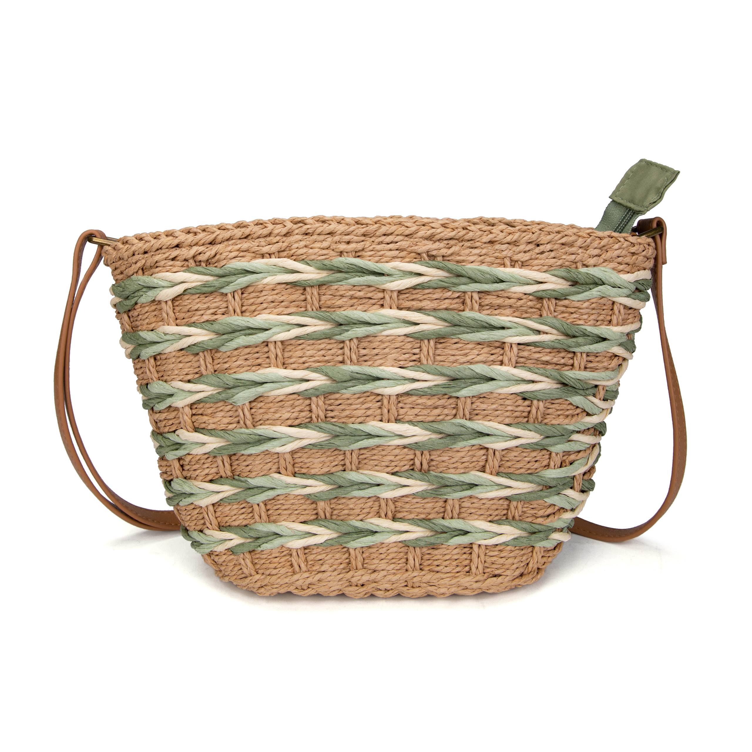Sac raphia chic – Touches colorées