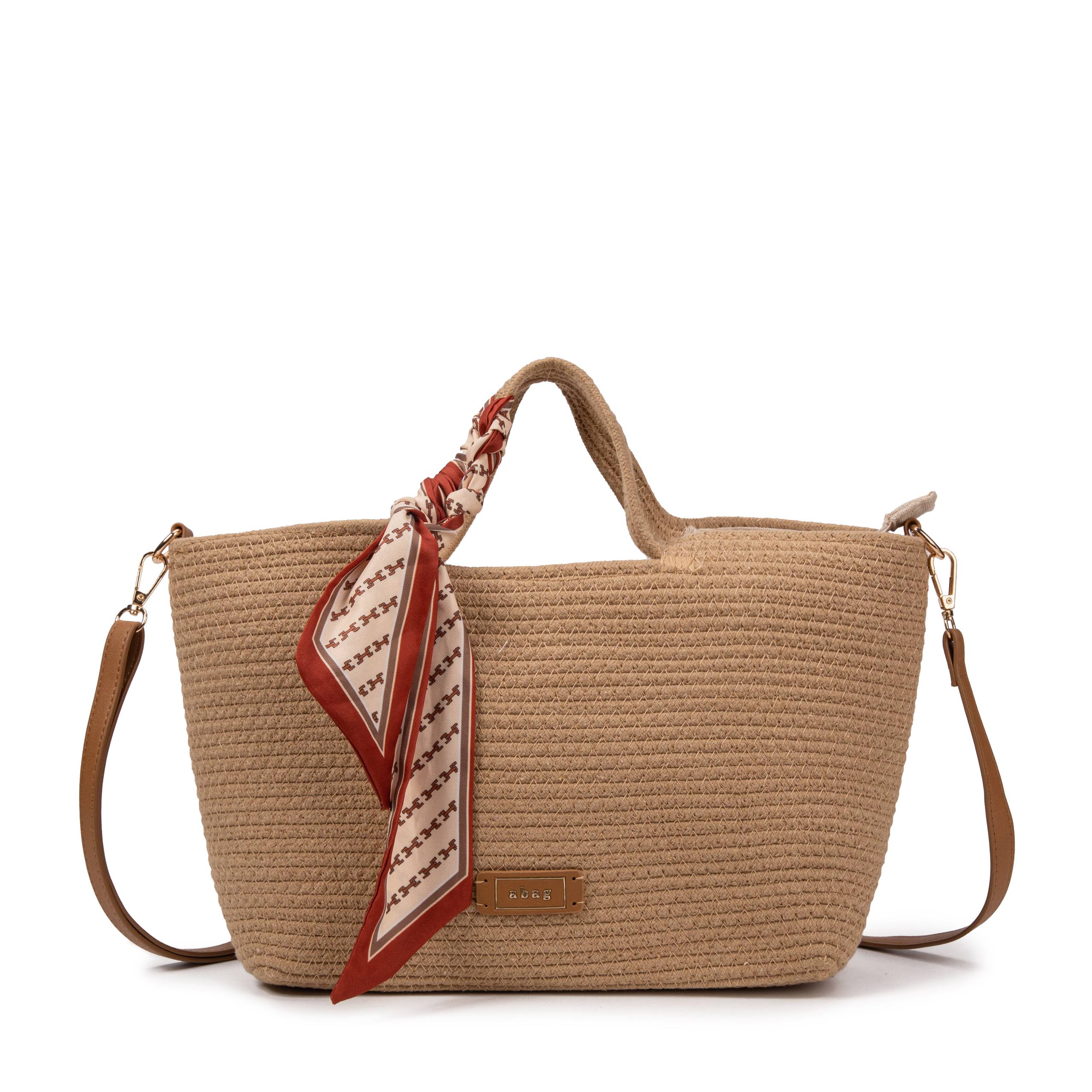 Sac raphia bohème avec foulard