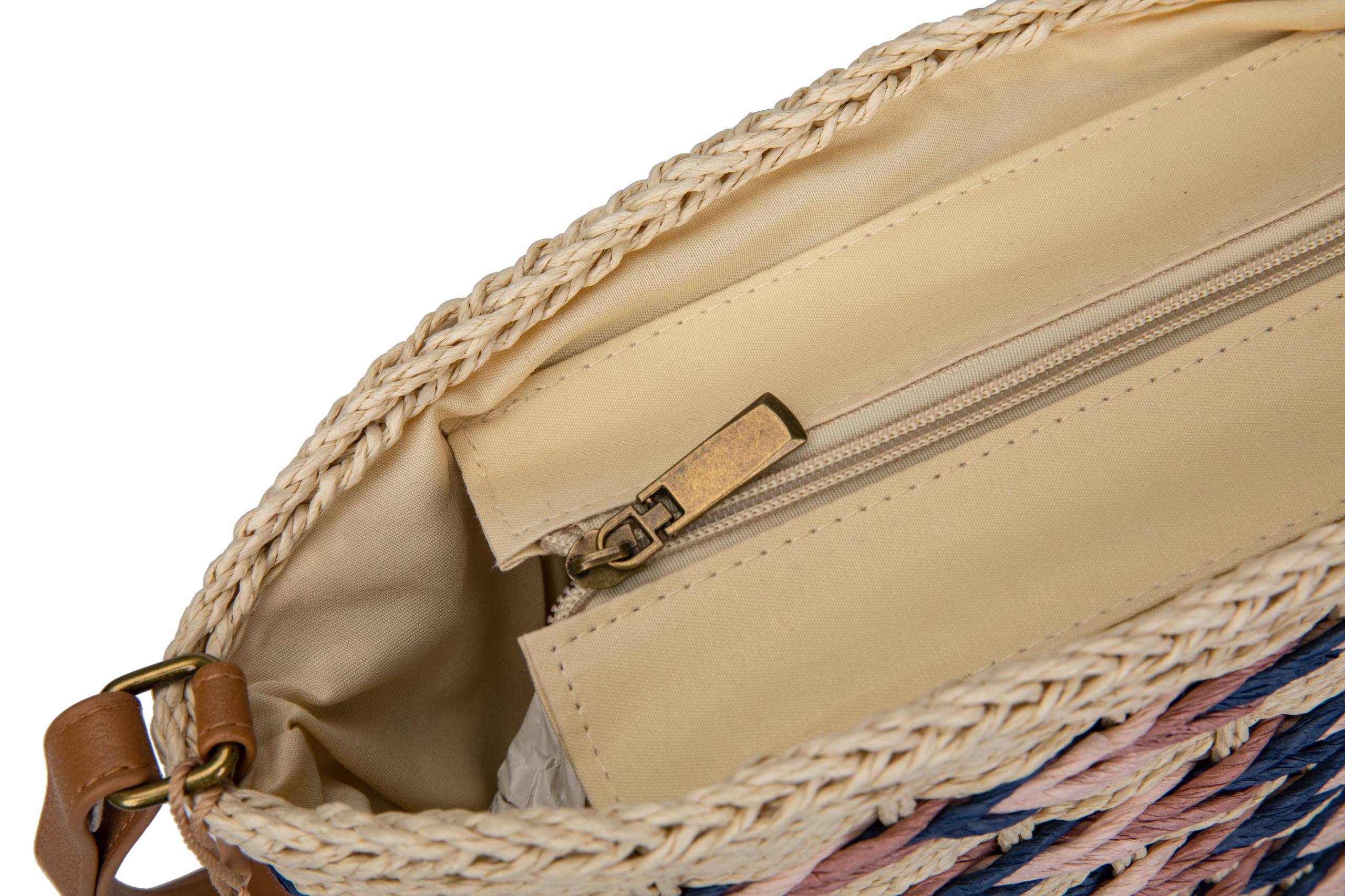 Sac raphia chic – Touches colorées