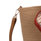 Sac raphia bohème avec foulard
