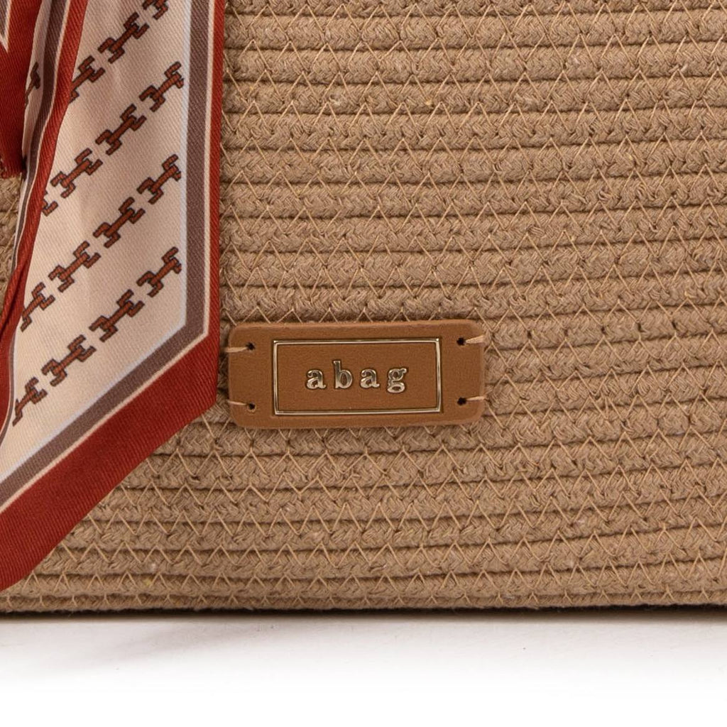 Sac raphia bohème avec foulard