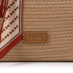 Sac raphia bohème avec foulard