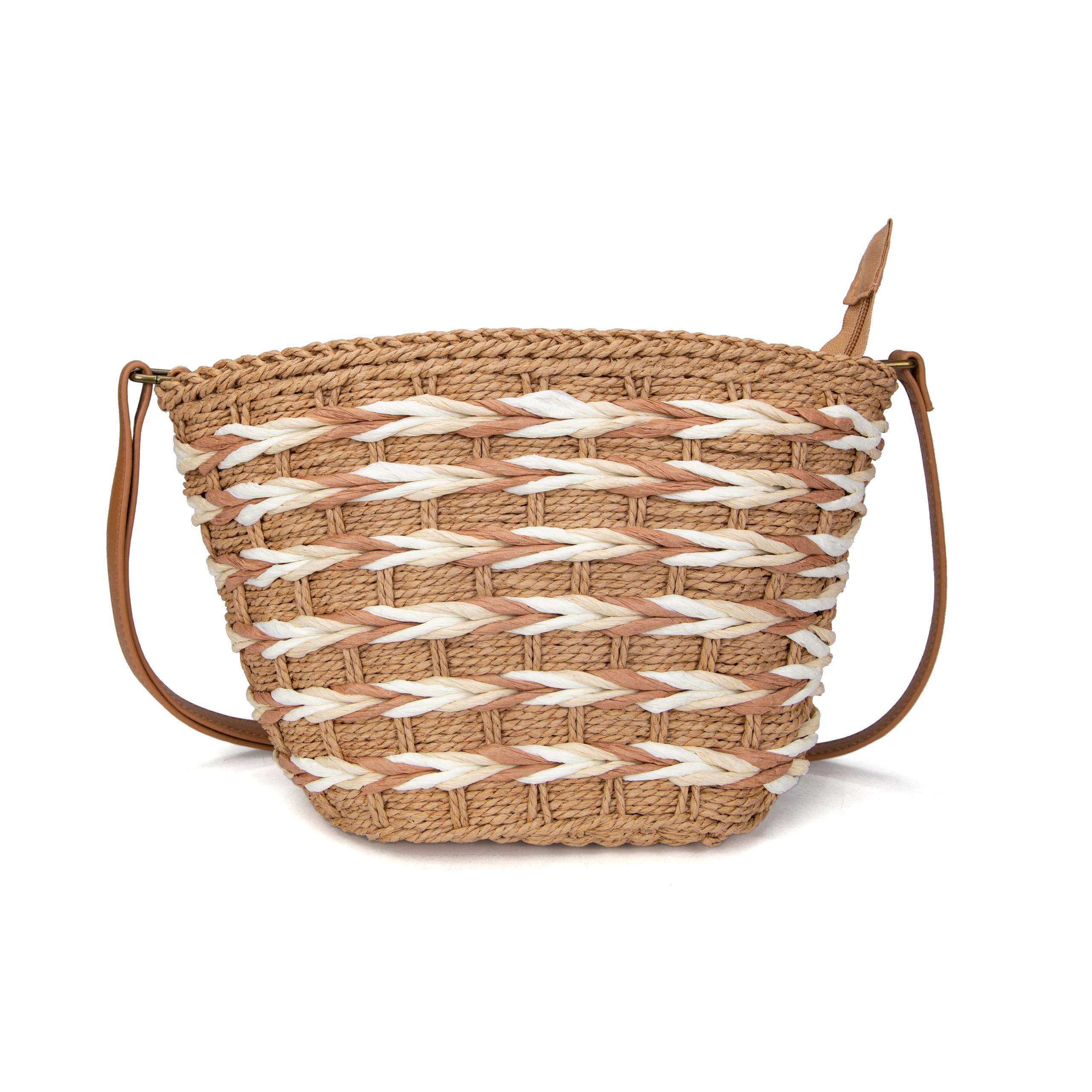 Sac raphia chic – Touches colorées