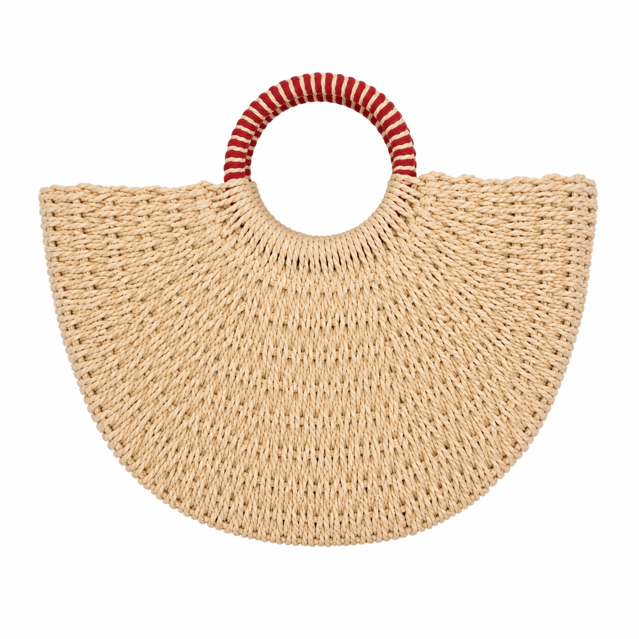 Sac à Main Valencia en Paille – Motif Cerises 🍒