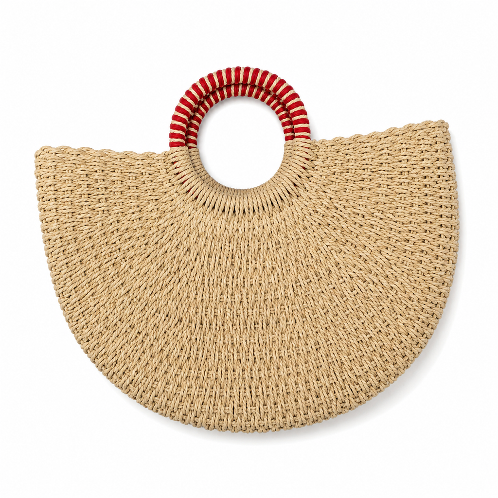 Sac Croisé Valencia en Paille – Motif Pastèque 🍉