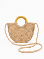 Sac Croisé Valencia en Paille – Motif Citrons 🍋
