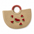 Sac Croisé Valencia en Paille – Motif Pastèque 🍉