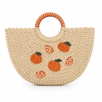Sac Panier Valencia en Paille – Motif Oranges 🍊