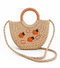 Sac Croisé Valencia en Paille – Motif Oranges 🍊