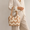 Sac Amalfi en Raffia Tressé Bicolore – Collection Été ☀️