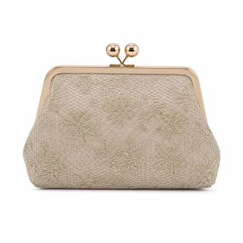 Pouchette dorée brodé