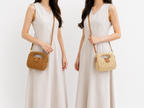 Sac raphia à main & épaule – Détails camel