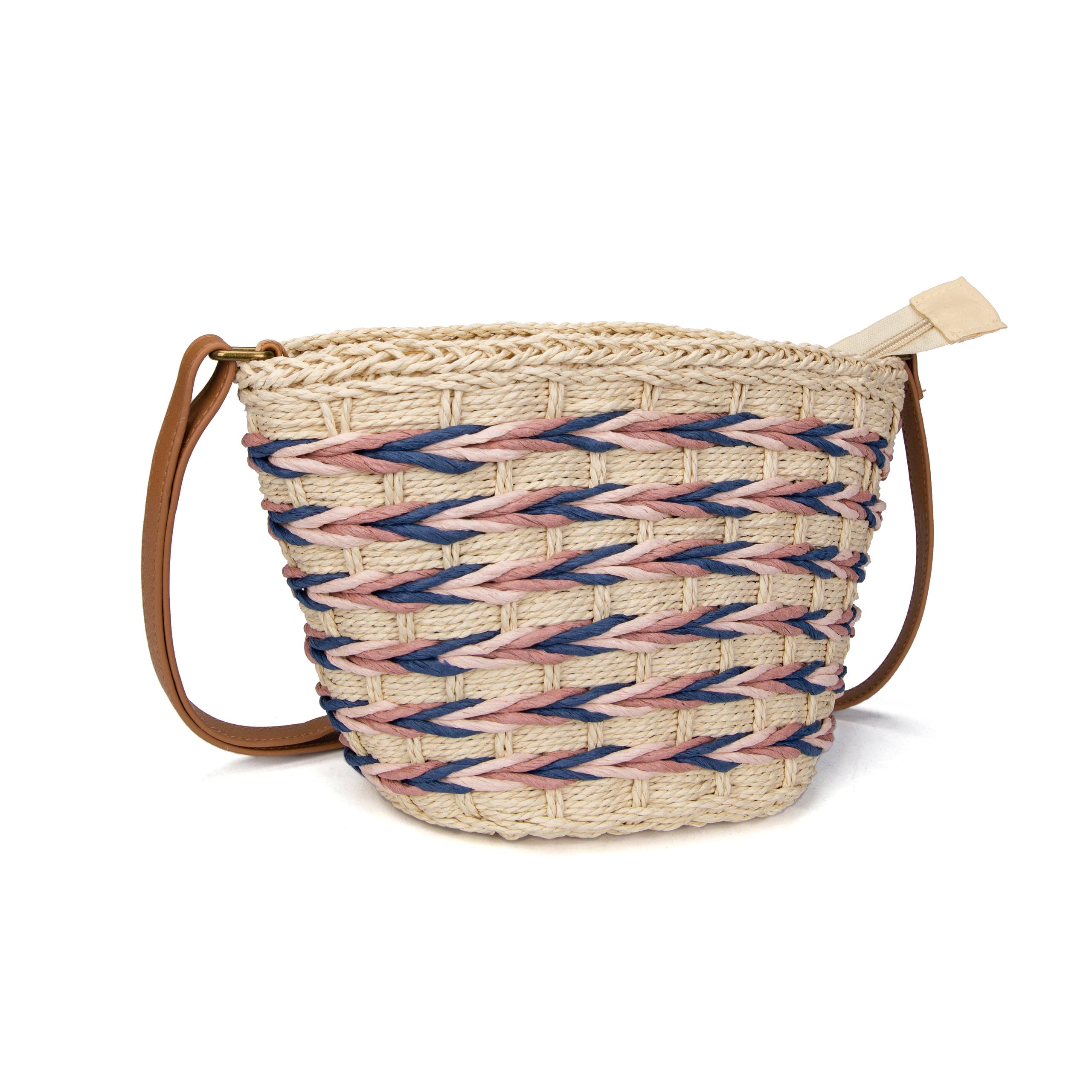 Sac raphia chic – Touches colorées