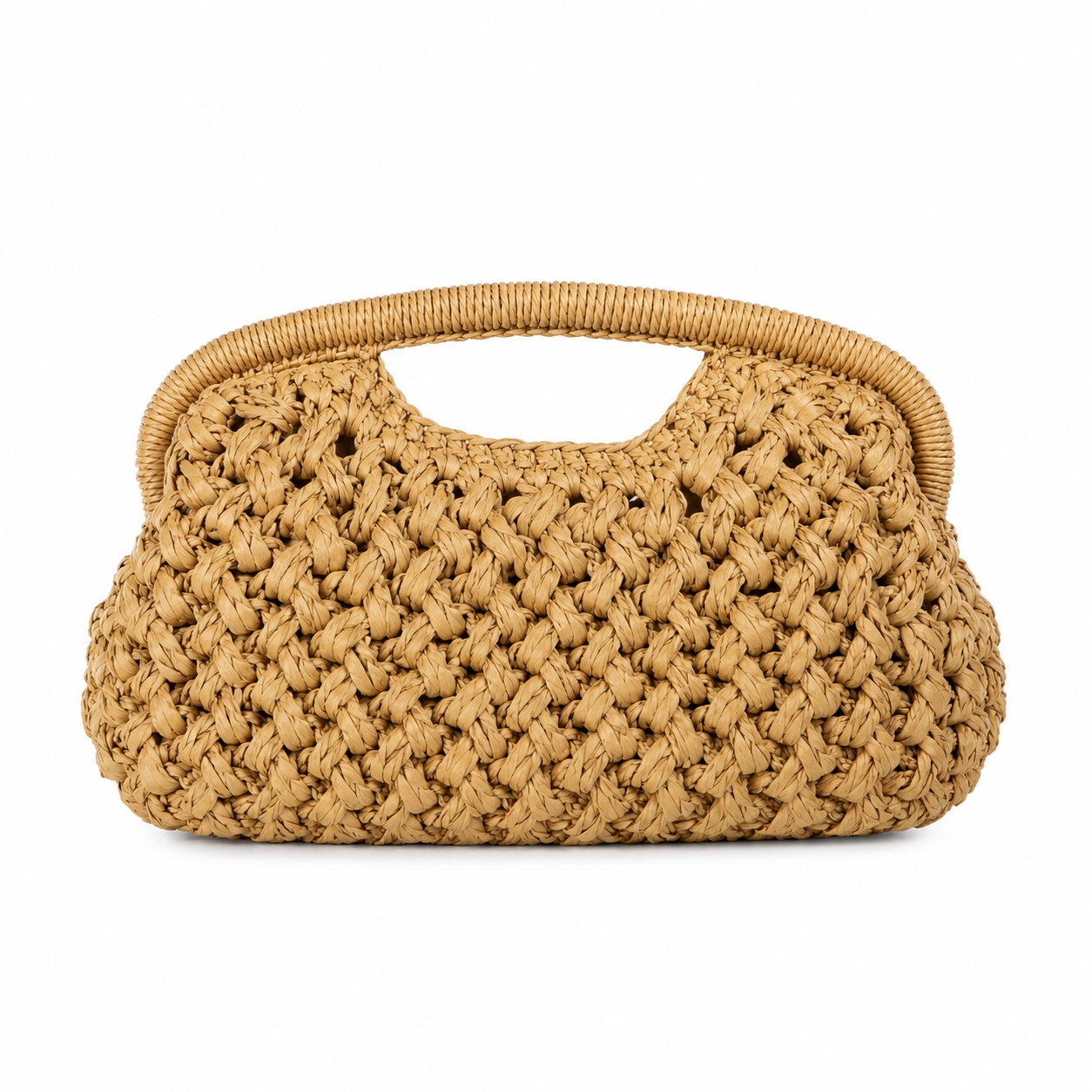 Sac à main en raphia tressé – Beige naturel