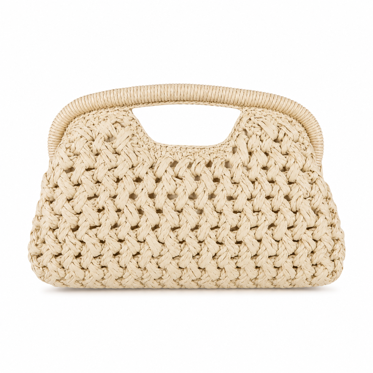 Sac à main en raphia tressé – Beige naturel