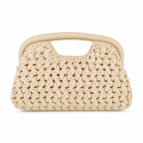Sac à main en raphia tressé – Beige naturel