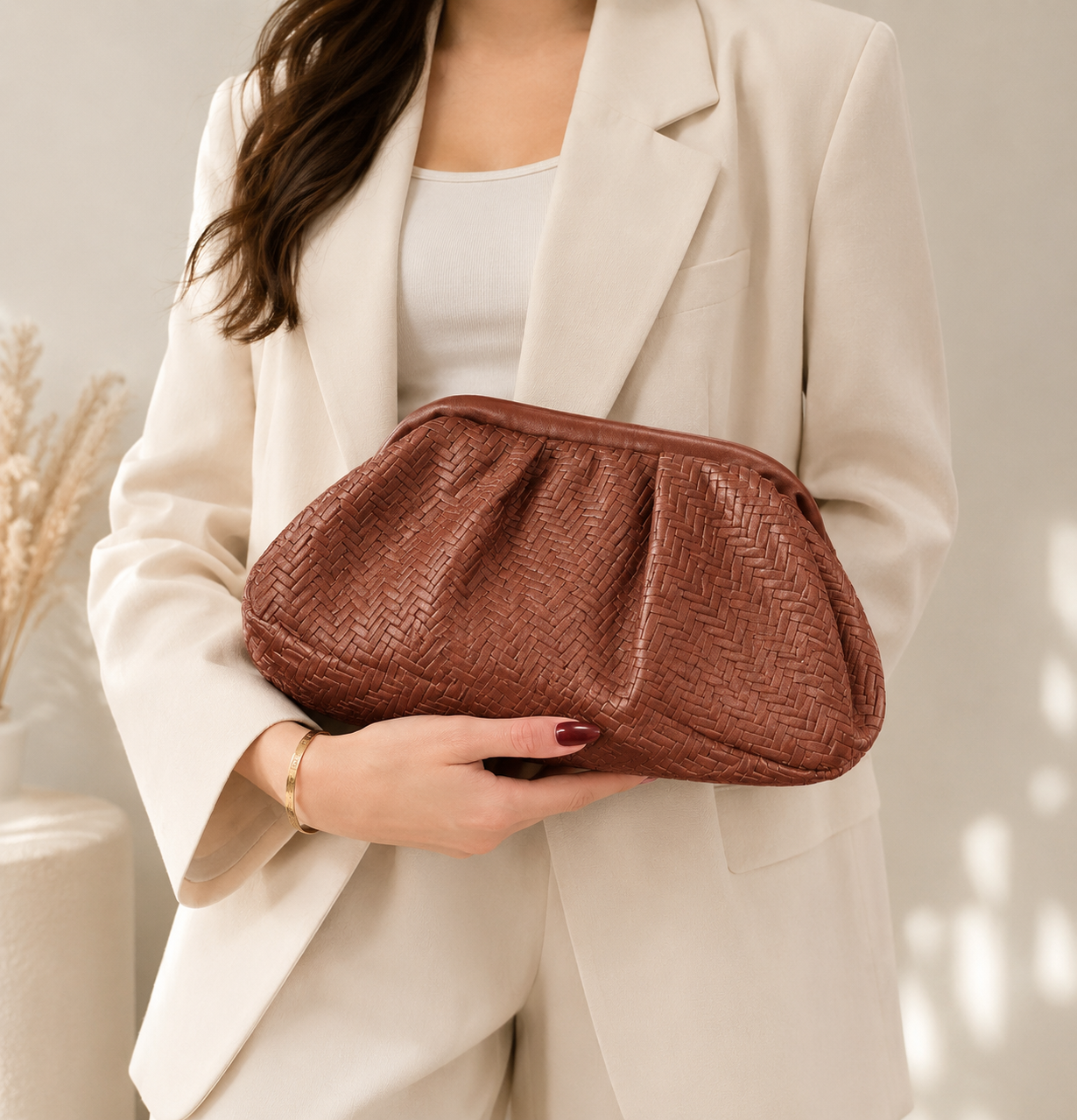 Pochette Élégance Tressée – 3 Coloris