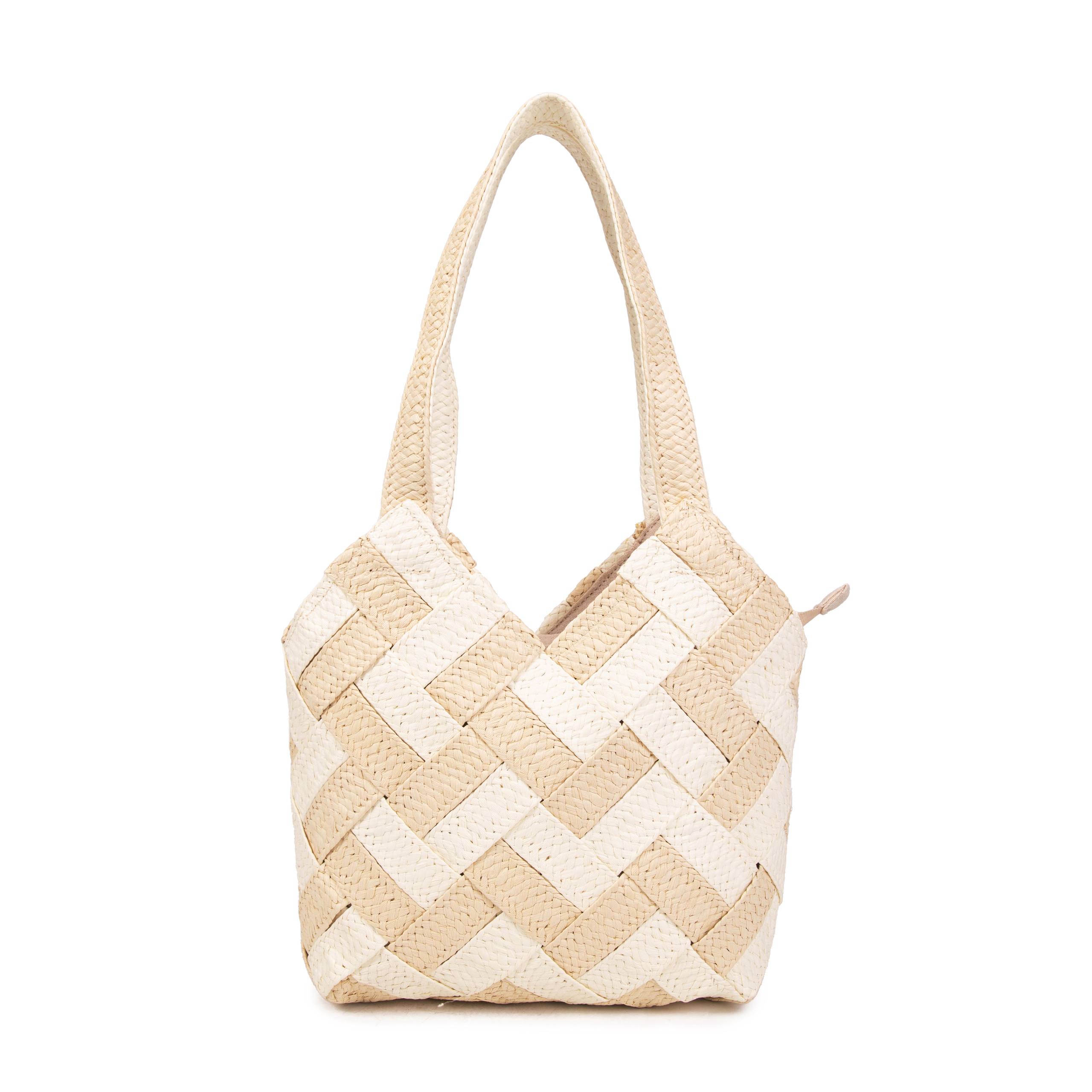 Sac Amalfi en Raffia Tressé Bicolore – Collection Été ☀️
