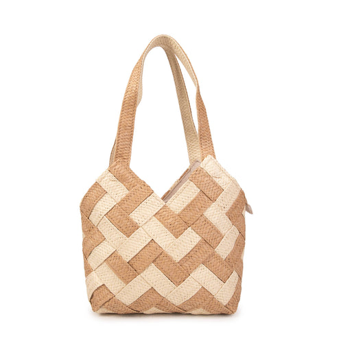 Sac Amalfi en Raffia Tressé Bicolore – Collection Été ☀️