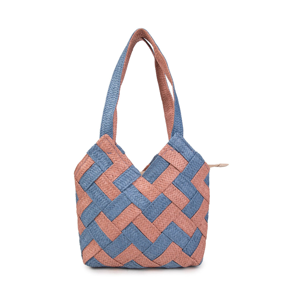 Sac Amalfi en Raffia Tressé Bicolore